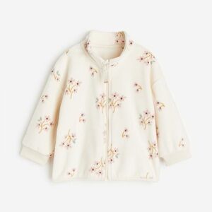 H&M Cream Floral Fleece Jacket 6 months